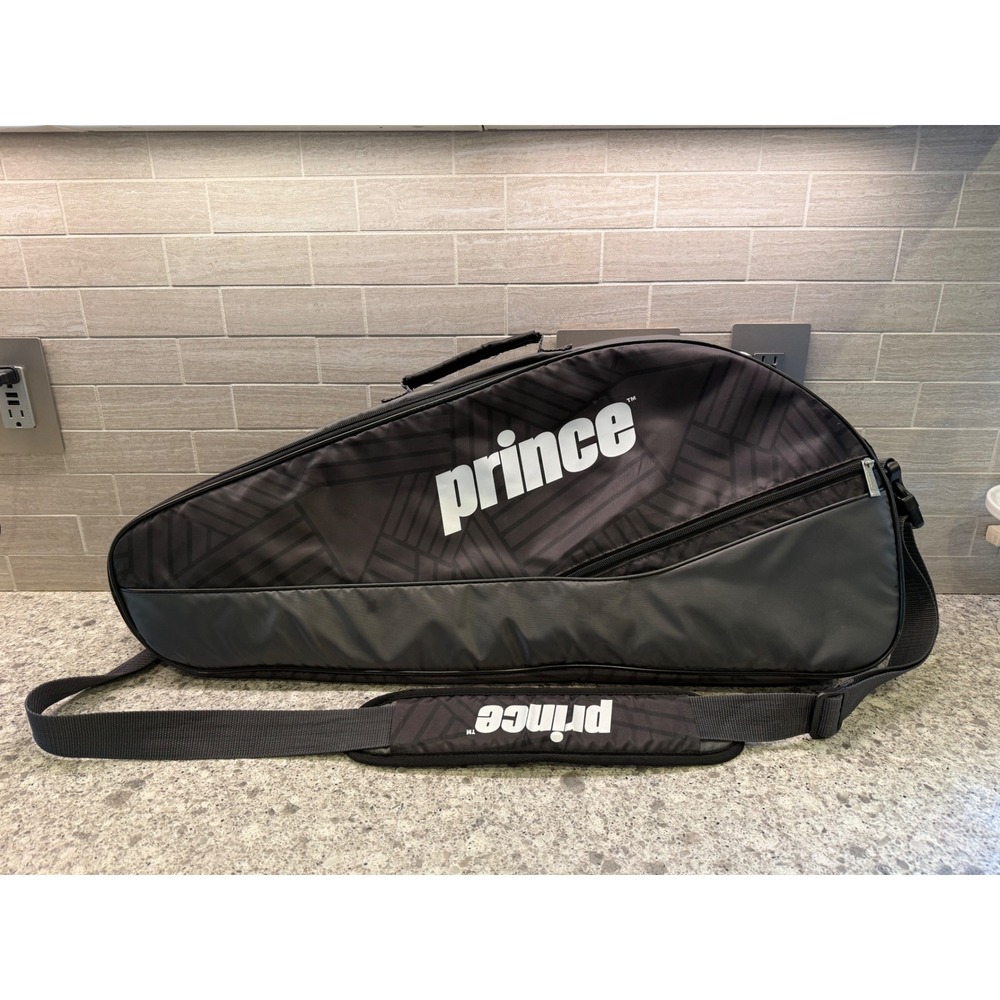 Prince Black and Gray‎ 3 Pack Tennis Racquet Bag Adjustable Strap Carrying Bag - Picture 8 of 8
